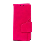 Premium PU Leather with Front Slot Card Wallet Case for Samsung Galaxy S10 Plus - Hot Pink